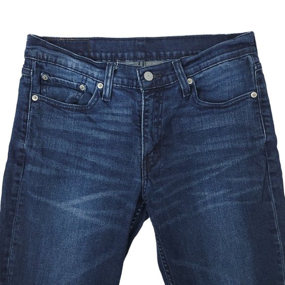 Levis 514 Mens Size 30 x 32 Dark Wash Denim Low Rise Straight Leg Pants - Picture 9 of 12